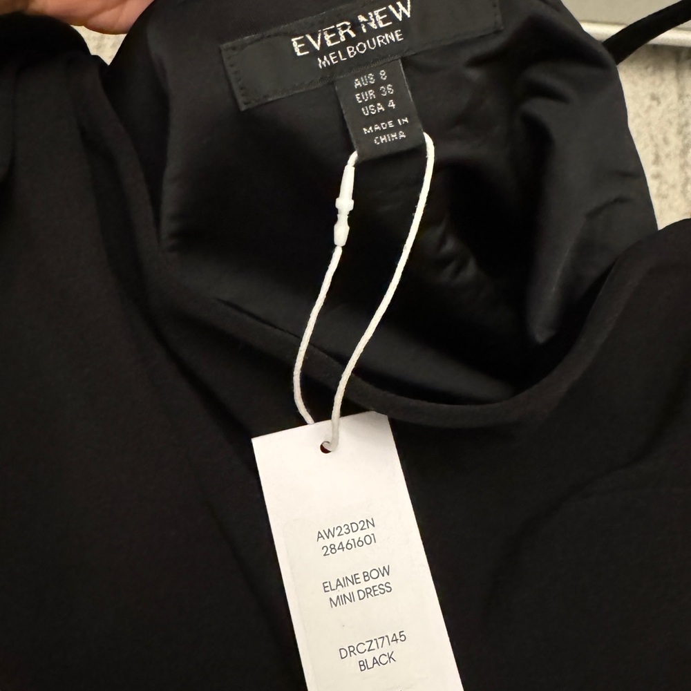 EVER NEW Black Bow One-Shoulder Mini Dress - Picture 6 of 7